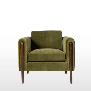 Mid Century Inspired Armchair | Green Velvet in Furniture from Oriana B. www.orianab.com