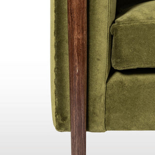 Mid Century Inspired Armchair | Green Velvet in Furniture from Oriana B. www.orianab.com