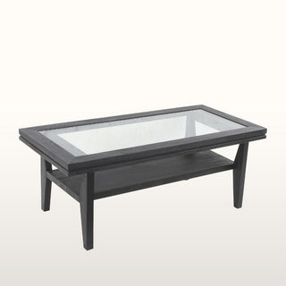 Rectangular Glass Coffee Table | Black in Furniture from Oriana B. www.orianab.com