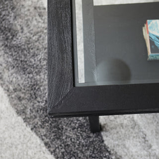 Rectangular Glass Coffee Table | Black in Furniture from Oriana B. www.orianab.com