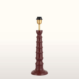 Red Enamel Table Lamp | Neutral Pleated Shade in Lighting from Oriana B. www.orianab.com