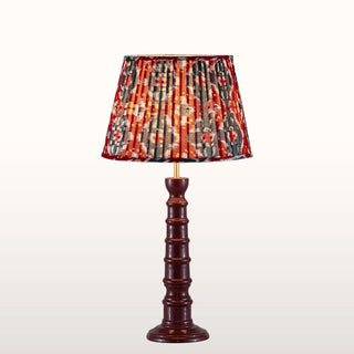 Red Enamel Table Lamp | Red & Blue Pleated Sahde in Lighting from Oriana B. www.orianab.com