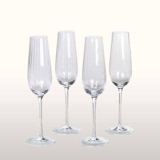 Ribbed Champagne Flutes | Set of 4 in Homewares from Oriana B. www.orianab.com