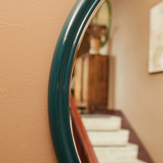 Ridged Circular Mirror Bevel Glass | Teal in Homewares from Oriana B. www.orianab.com