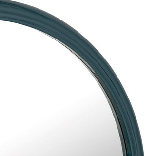 Ridged Circular Mirror Bevel Glass | Teal in Homewares from Oriana B. www.orianab.com