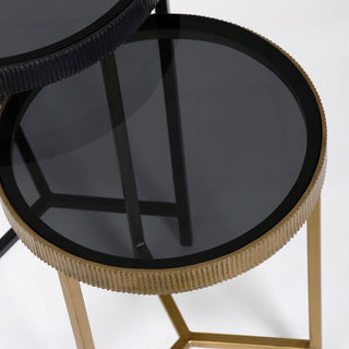 Side Table Nest | Black & Antique Gold in Furniture from Oriana B. www.orianab.com