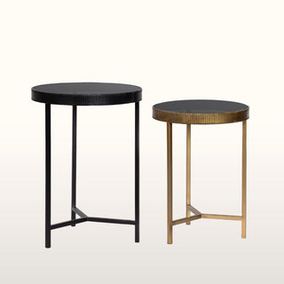 Side Table Nest | Black & Antique Gold in Furniture from Oriana B. www.orianab.com