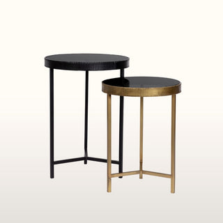 Side Table Nest | Black & Antique Gold in Furniture from Oriana B. www.orianab.com