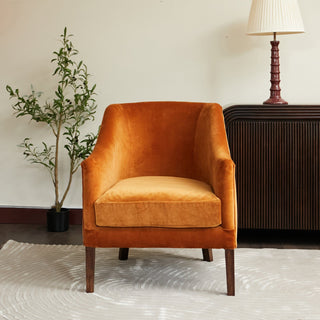 Slope Arm Armchair | Rust Velvet in Furniture from Oriana B. www.orianab.com