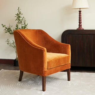 Slope Arm Armchair | Rust Velvet in Furniture from Oriana B. www.orianab.com