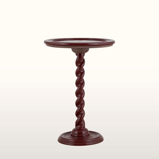 Twisted Enamel Side Table | Burgundy in Furniture from Oriana B. www.orianab.com