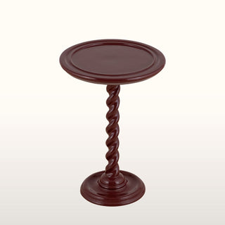 Twisted Enamel Side Table | Burgundy in Furniture from Oriana B. www.orianab.com