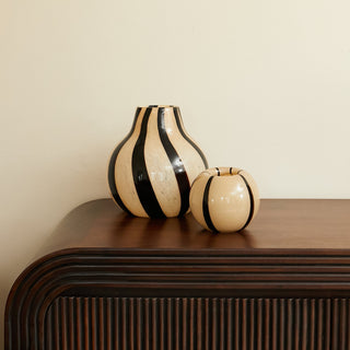 Vase Stripe Glass Peach in Vases & Plant Pots from Oriana B. www.orianab.com