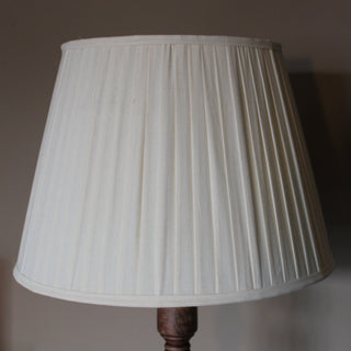 Wood Floor Lamp | Neutral Pleated Shade in Lighting from Oriana B. www.orianab.com