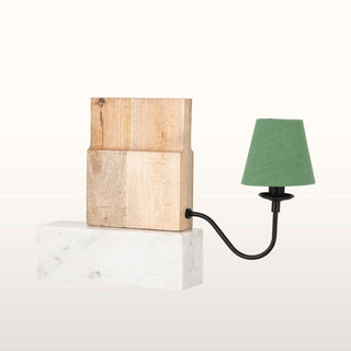 Wooden Bookshelf Lamp with Green Shade in Lighting from Oriana B. www.orianab.com