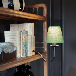 Wooden Bookshelf Lamp with Green Shade in Lighting from Oriana B. www.orianab.com