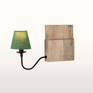 Wooden Bookshelf Lamp with Green Shade in Lighting from Oriana B. www.orianab.com