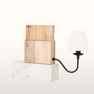 Wooden Bookshelf Lamp with White Shade in Lighting from Oriana B. www.orianab.com