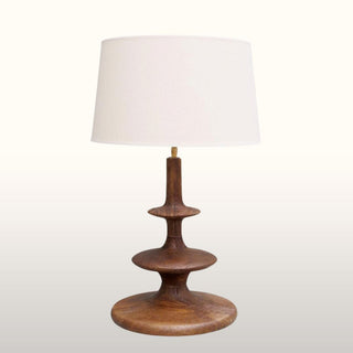 Wooden Table Lamp with Linen Shade in Lighting from Oriana B. www.orianab.com