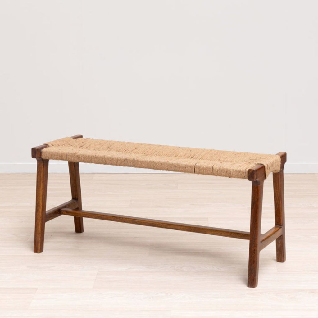 Shop Indoor Benches | Woven Wood Framed Bench – Oriana B