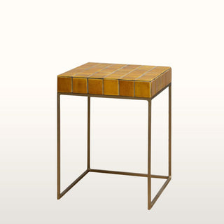 Yellow Ceramic Tiled Side Table in Outlet from Oriana B. www.orianab.com