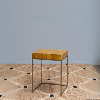 Yellow Ceramic Tiled Side Table in Outlet from Oriana B. www.orianab.com