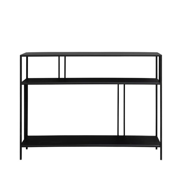 Black wrought iron store sofa table