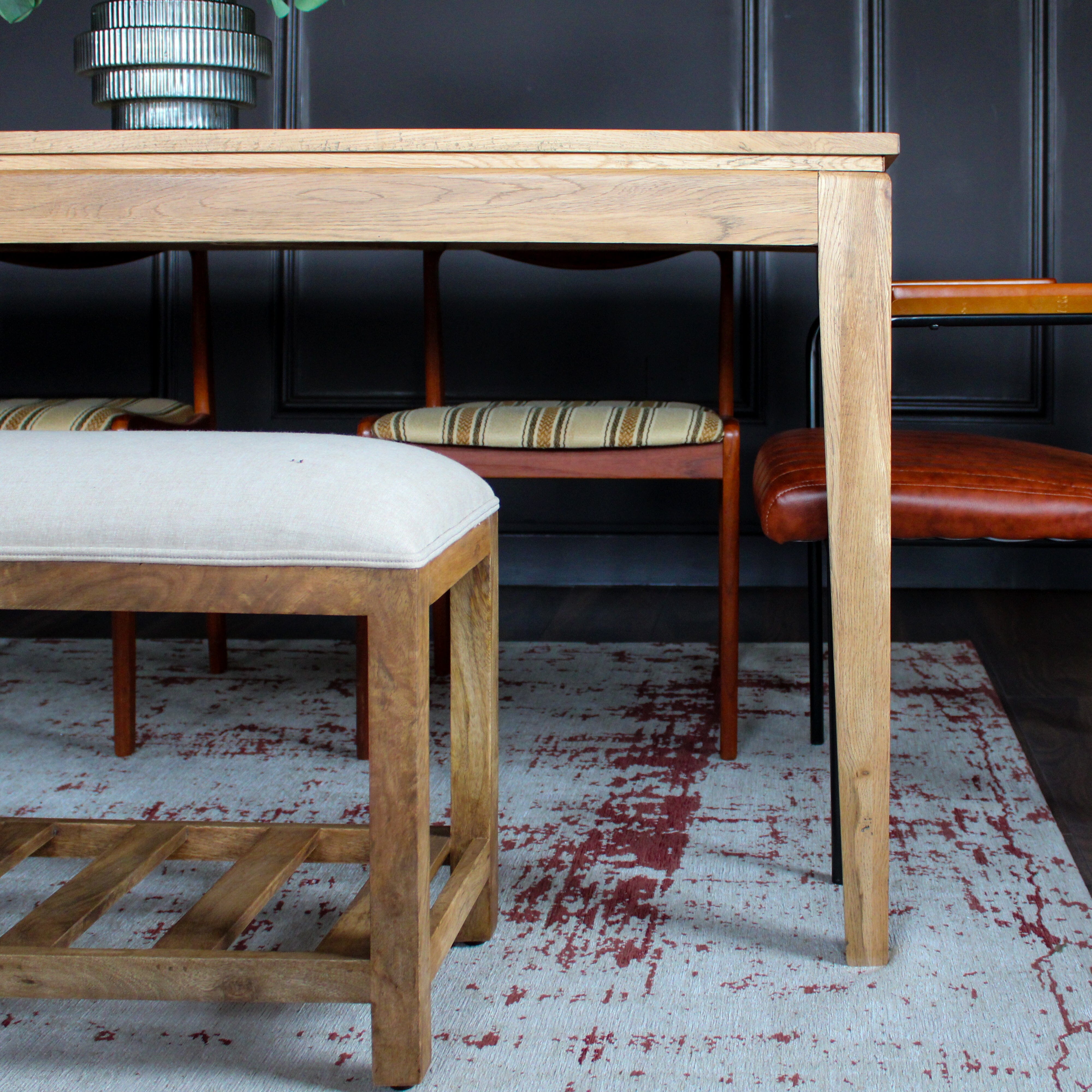 Checkerboard Oak Dining Table Oriana B