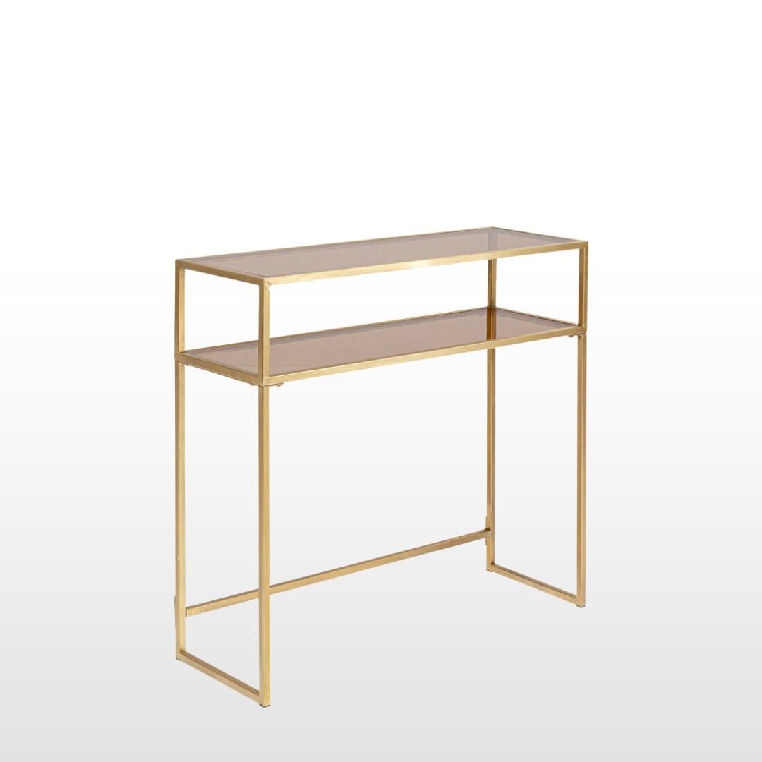 Petite Gold Console Smoked Glass Oriana B